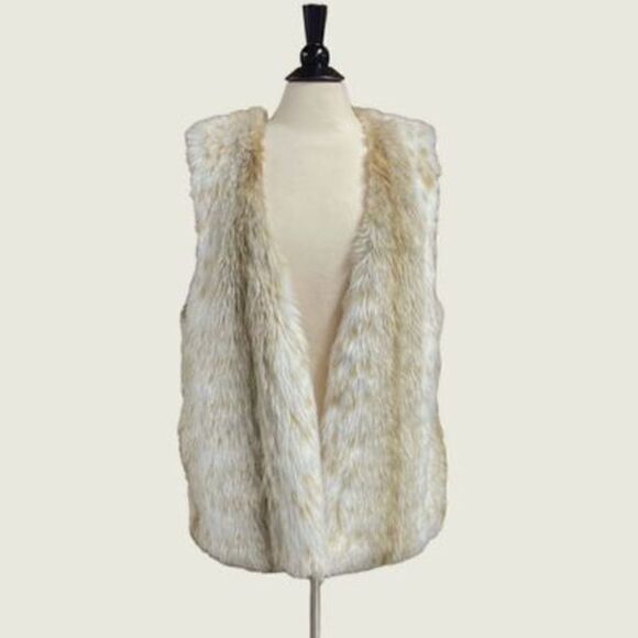 Grace Elements Tan Faux Fur Vest Size XL NEW - Picture 1 of 5